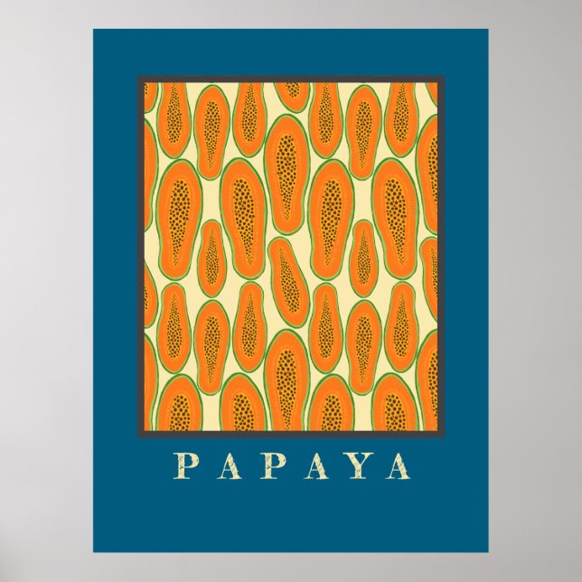Juicy Papaya Poster Blue (Frente)