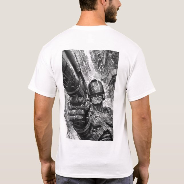 Juiz Dredd Retro Shotgun T-Shirt (Verso)