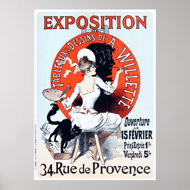Jules Cheret Exposition Art Nouveau Poster (Frente)