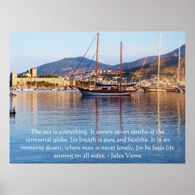 Jules Verne CITOU sobre o POSTER oceânico (Frente)