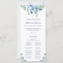 Julette Blue Floral Católica Casamento Massa
