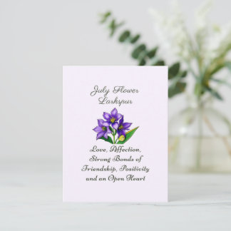 Julho Aniversário Mês Flor Larkspur Arte Floral
