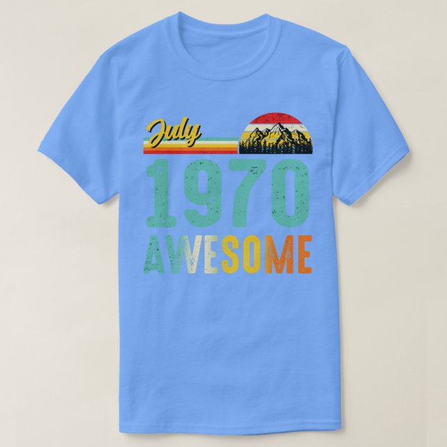 Julho De 1970 Camisa De Presente De Aniversário Vi (Frente do Design)
