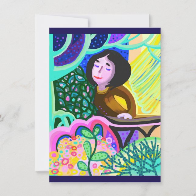 Julieta no cartão de aniversário romântico da vara (Frente)