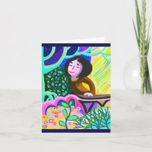 Julieta no cartão de aniversário romântico da vara