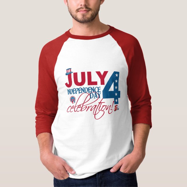 JULY 4 Camisa de celebração, de dois lados (Frente)