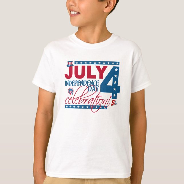 JULY 4 Camisa de celebração, de dois lados (Frente)