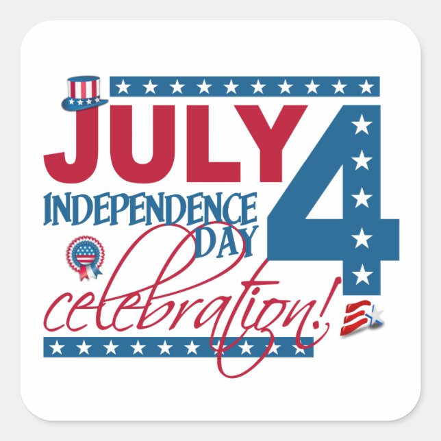 JULY 4 Etiquetas de celebração (Frente)
