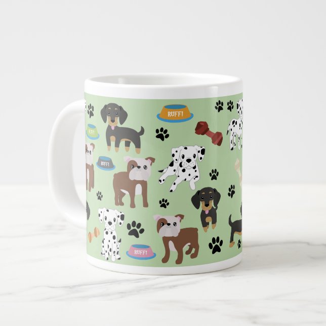 Jumbo de caneca personalizada - Grupo de cães 3 (Frente Esquerda)