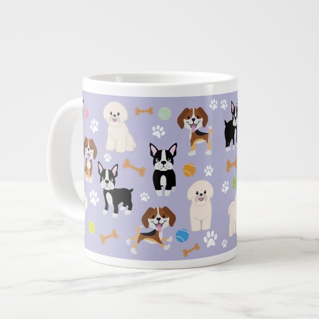 Jumbo de caneca personalizada - Grupo de cães 4 (Frente Esquerda)