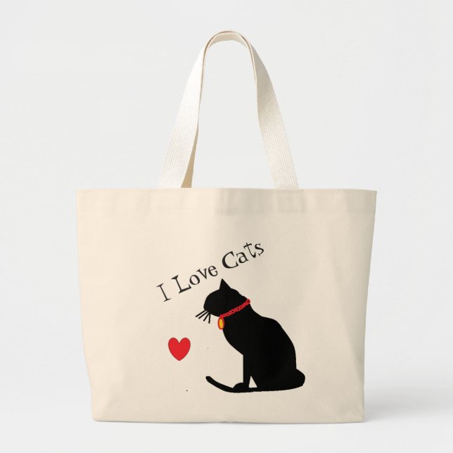 Jumbo I Adora Gatos Coração Vermelho E Bolsa Gráfi (Frente)