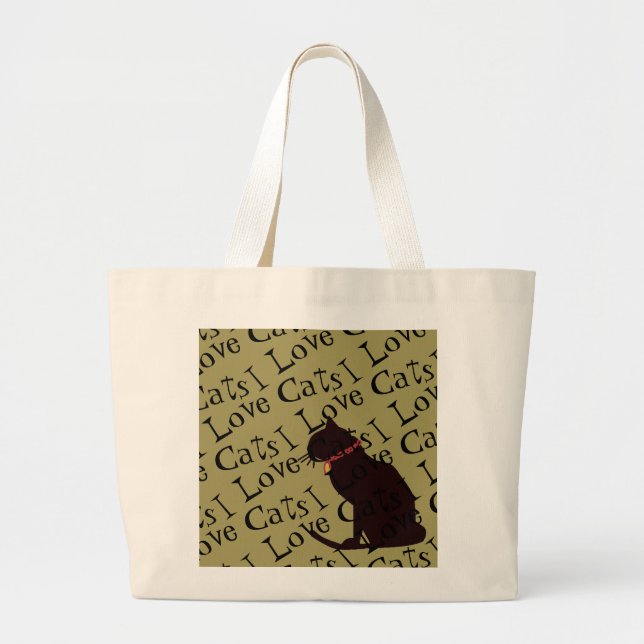 Jumbo I Love Cats Moss Graphic Bolsa (Frente)
