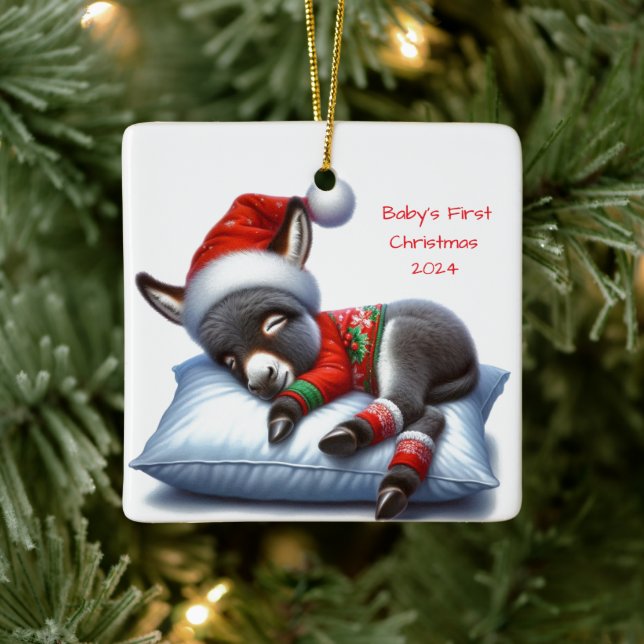 Jumento Bebê Datado Enfeite de Natal (Árvore)