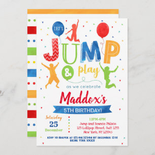 Jump Birthday - Partido Trampoline do Convite de S