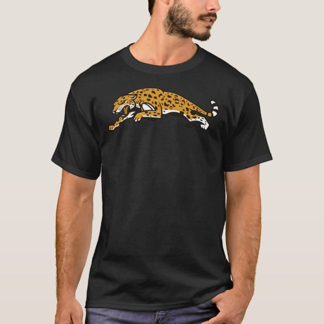 Jumping Cheetah Design Classic T-Shirt (Frente)