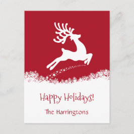 Jumping do cartão postal de feriados de texto pers