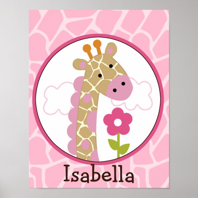 Jungle Jill/Girl Giraffe Personalizado Art Poster (Frente)