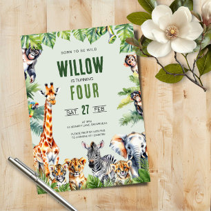 Jungle Safari 4º Convite de Aniversário