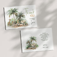 Jungle Safari Animais Chá de Bebê Agradecimento Pl