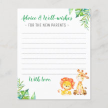 Jungle Safari Boy Chá novos cartões de aconselhame