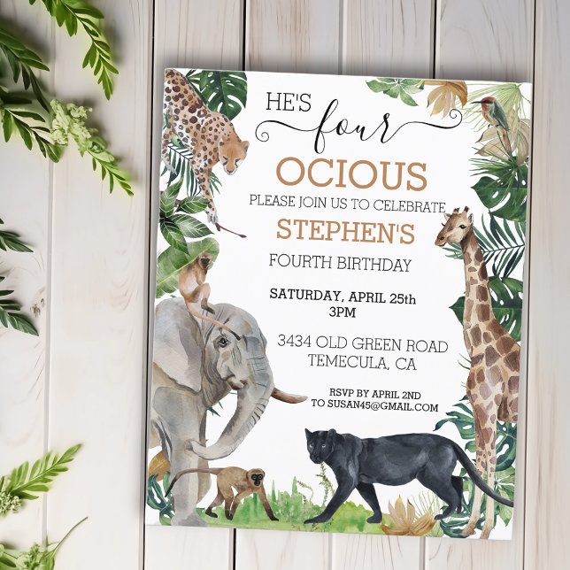 Jungle Safari Quarto Quatro Aniversário Pantera Ne (Criador carregado)