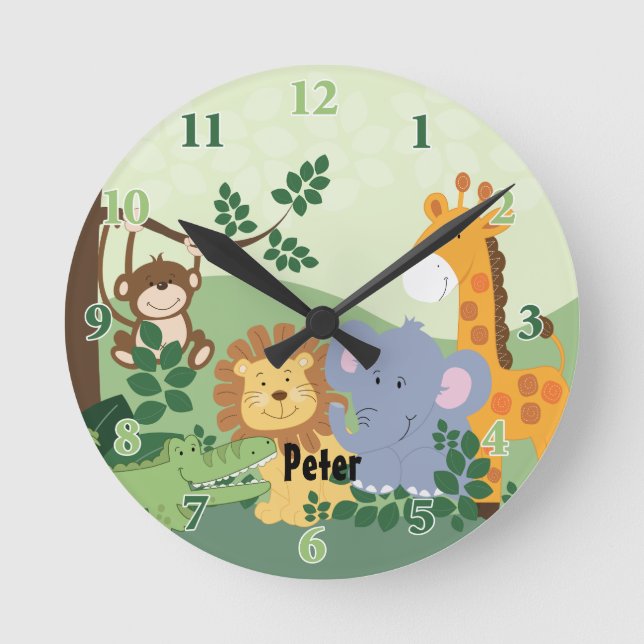Jungle Safari - Relógio redondo personalizável (Frente)