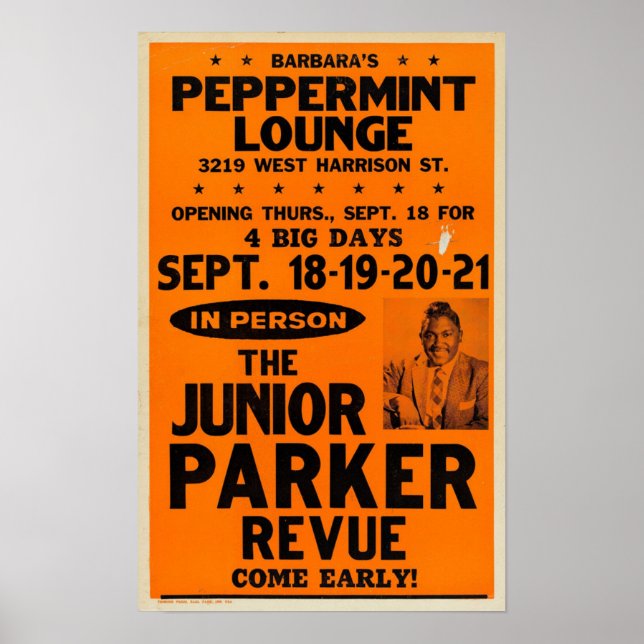 Junior Parker Peppermint Lounge Concert Poster (Frente)