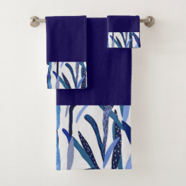 Juntando conjunto de toalhas de banho