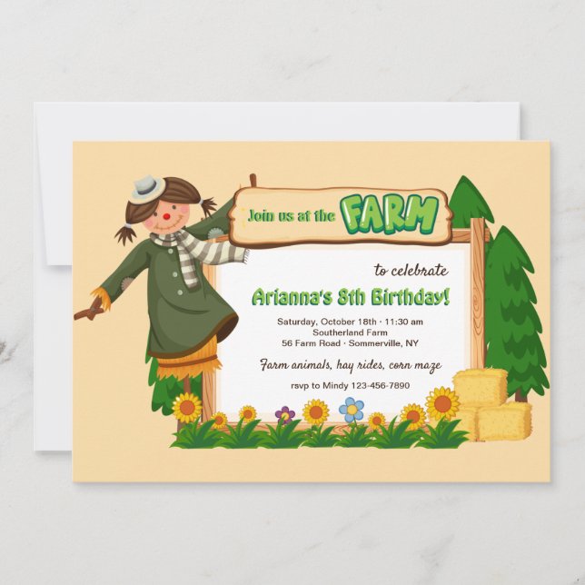 Junte-se a Nós Na Fazenda Convite (Frente)