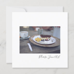 Junte-Se A Um Cartão Flat De Cheesecake De Café