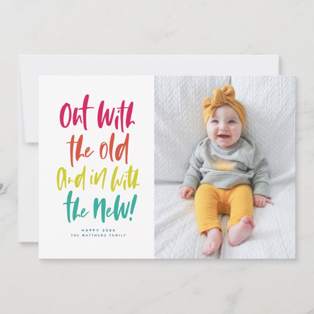 Junto com o novo cartão com fotos feliz ano novo c (Frente)