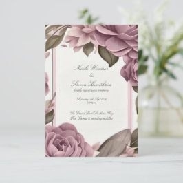 Juntos Convite para Casamento Floral de Mauve Fore