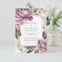 Juntos Convite para Casamento Floral de Mauve Fore