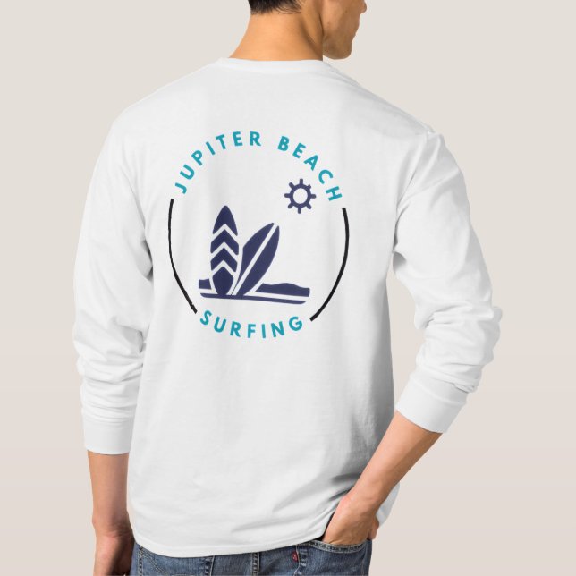 Jupiter Beach Florida Surfing T-Shirt (Verso)