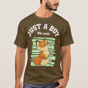 Just A Boy Who Loves Foxes Boys Fox T-Shirt