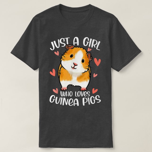 Just A Girl Who Loves Guinea Pigs Funny T-Shirt (Frente do Design)