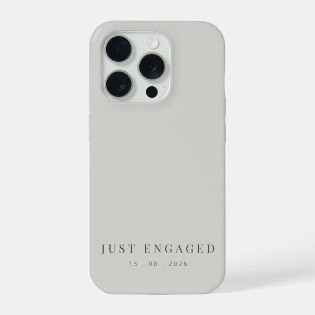 Just Engaged Minimalist Typography Dove Grey (Verso)