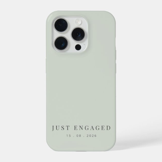 Just Engaged Minimalist Typography Pale Sage (Verso)