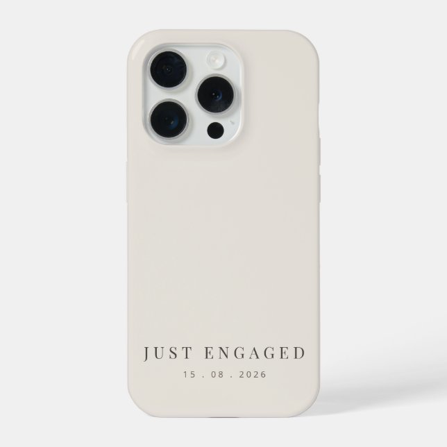 Just Engaged Minimalist Typography Soft Beige (Verso)