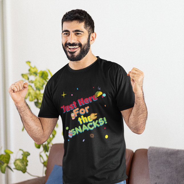 Just Here for the Snacks Funny Party T-Shirt (Criador carregado)