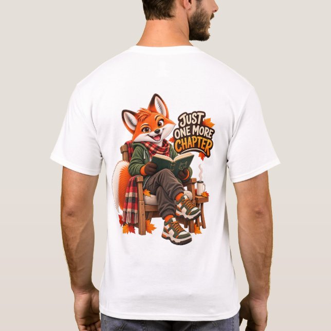 Just One More Chapter Book Lover Fox T-Shirt (Verso)