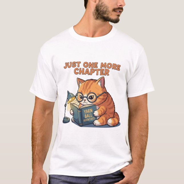 Just One More Chapter Cat Book Lover T-Shirt (Frente)