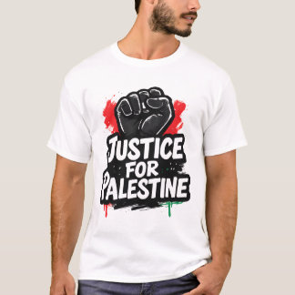 Justiça Para Camiseta Gráfica Palestina