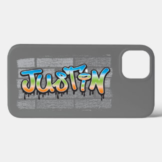 Justin Your Name graffiti Logo Brick Wall Paint