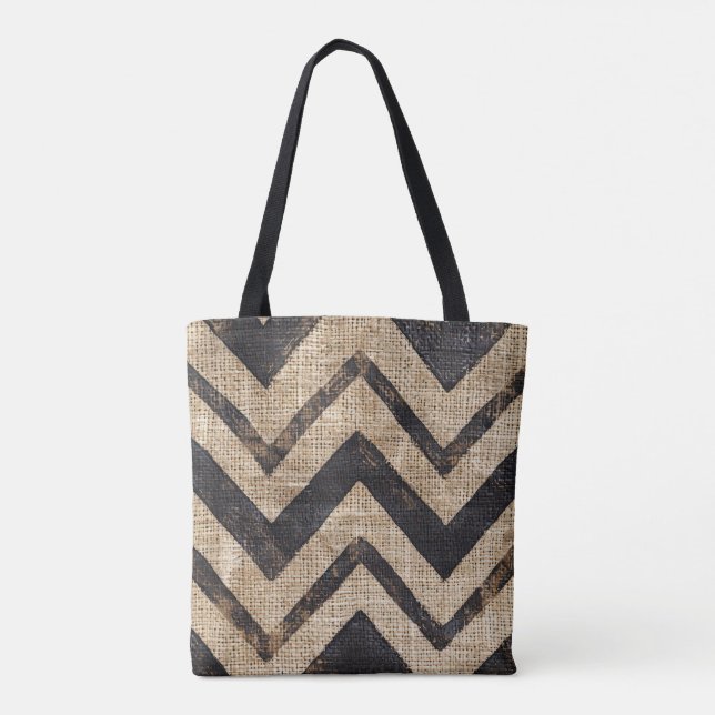 Jute Chevron Tote Bag (Verso)