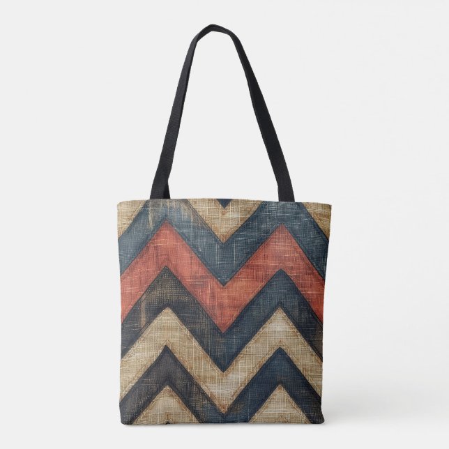 Jute Chevron Tote Bag (Verso)