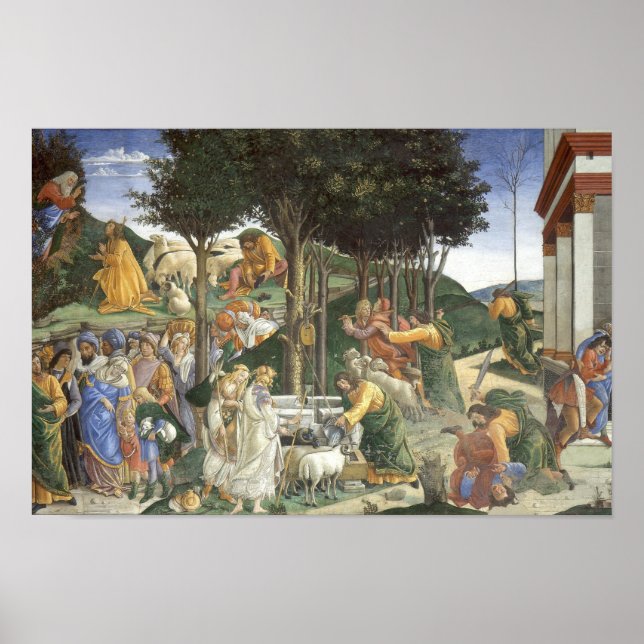 Juventude de Moisés por Botticelli - Poster (Frente)