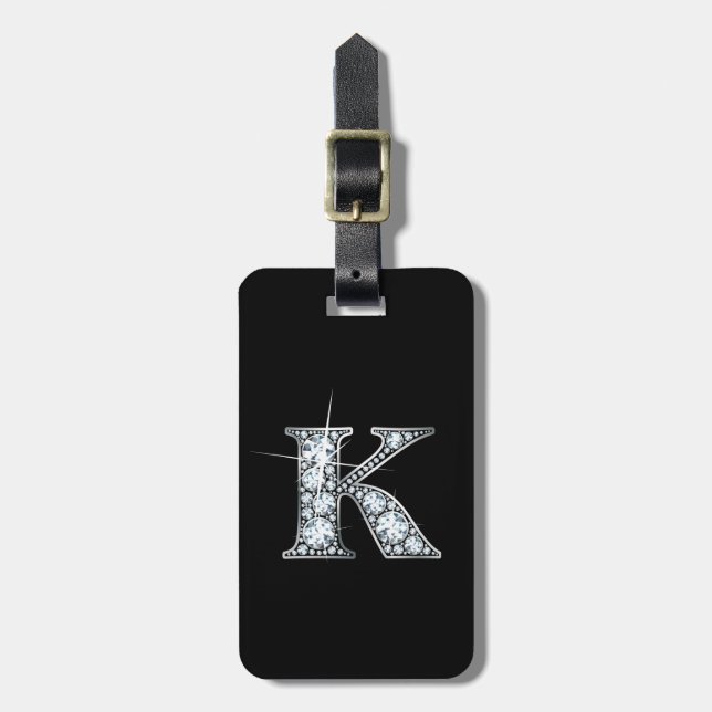 K "Diamond Bling" Etiqueta de Bagagem (Frente Vertical)
