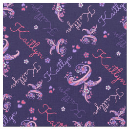 K monograma e nome personalizado tecido Kaitlyn