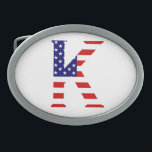 K Monograma sobreposto no bcnt de Sinalizador EUA<br><div class="desc">K Monograma sobreposto em USA Flag Belt Buckle Design © Trinkets e coisas 2017 - AHP Design. Todos os Direitos Reservados. 080517</div>